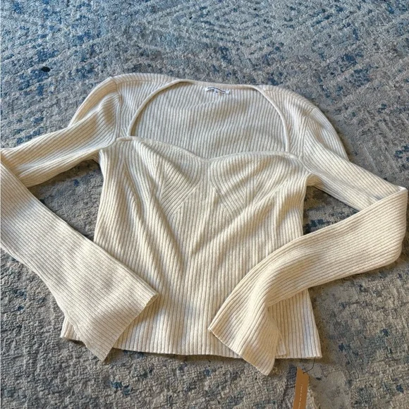 Reformation Glenna Cashmere Sweater Gossamer Size L NWT - Picture 7 of 7